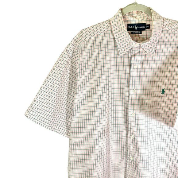 Polo by Ralph Lauren 100% Cotton Pink Dress Shirt Plaid Size XL - Picture 3 of 7